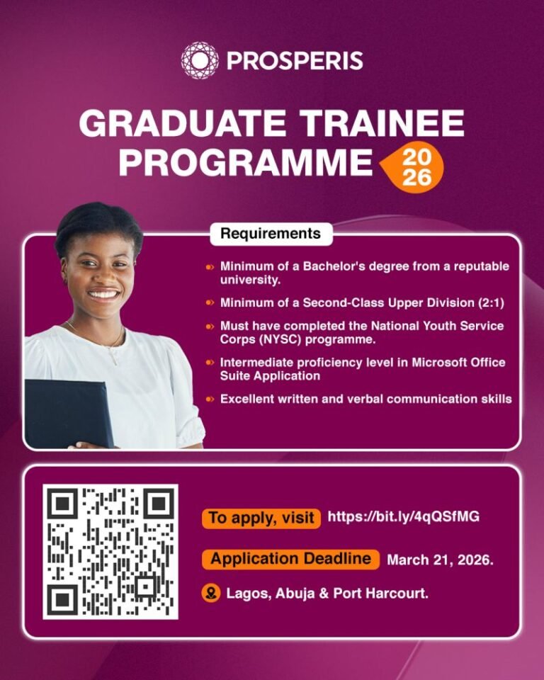 OFFICIAL CALL FOR APPLICATIONS THE PROSPERIS GRADUATE TRAINEE PROGRAMME 2026