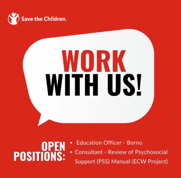 Vacancies at save the children in Borno