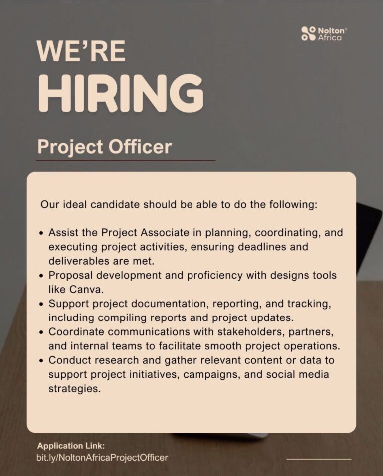 Nolton Africa is Recruiting in Abuja