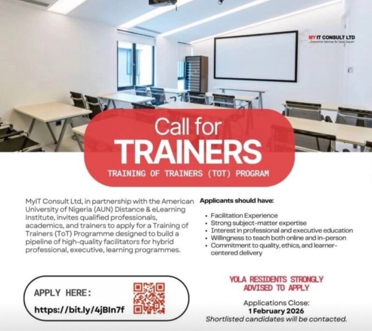 AUN-DL & MyIT CONSULT TRAINING OF TRAINERS (TOT) PROGRAM 2026 (COHORT 1)