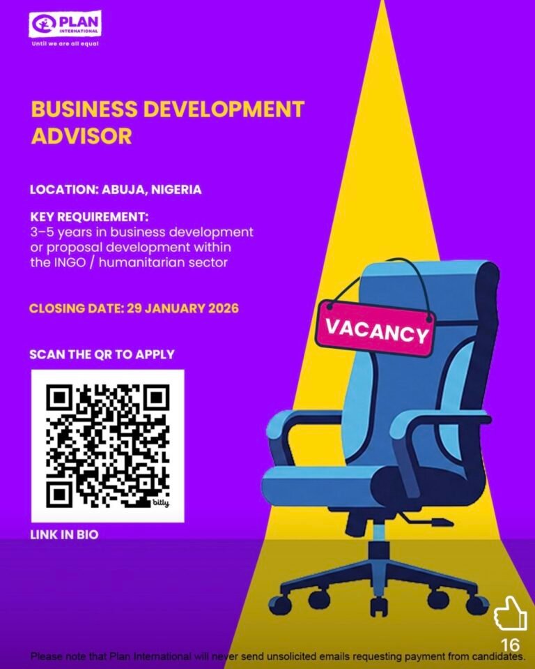 Job opportunities at Plan International