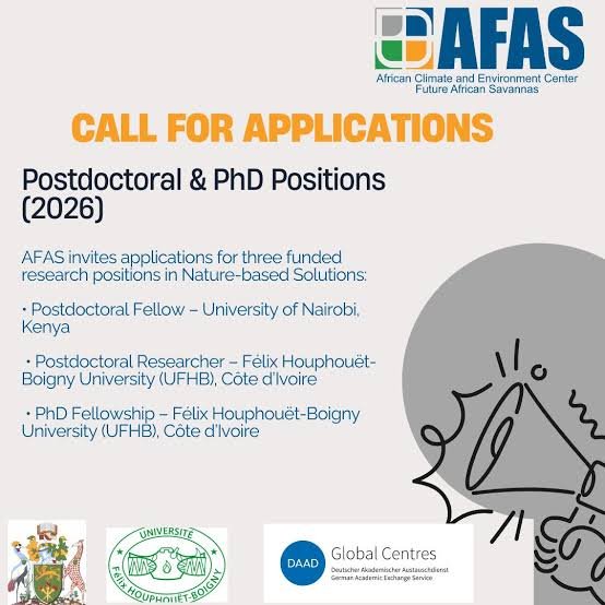 GLOBAL CALL FOR APPLICATIONS: RESEARCH FELLOWSHIPS AND PhD POSITIONS IN NATURE-BASED SOLUTIONS