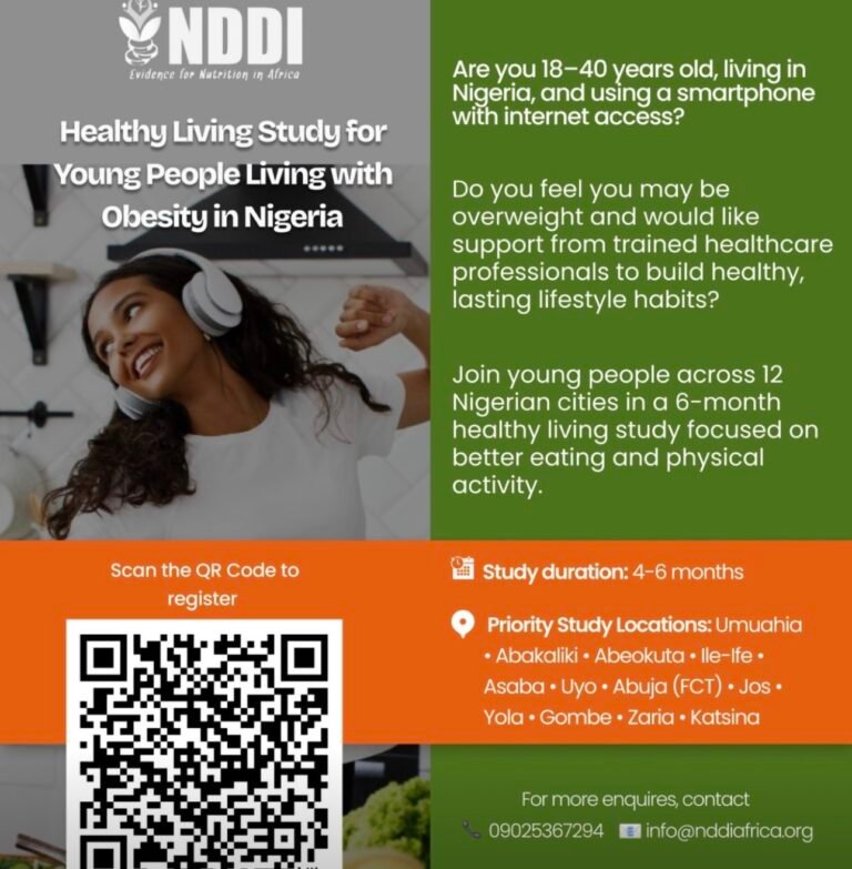 PARTICIPATION OPPORTUNITY: HEALTHY LIVING STUDY (NIGERIA)