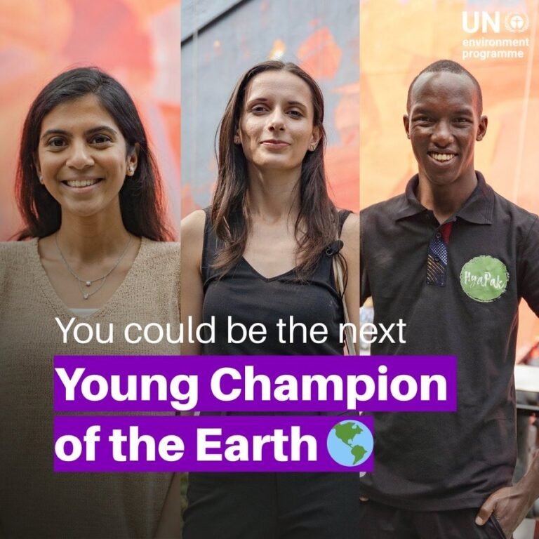 Apply to the UNEP’s #YoungChamps programme
