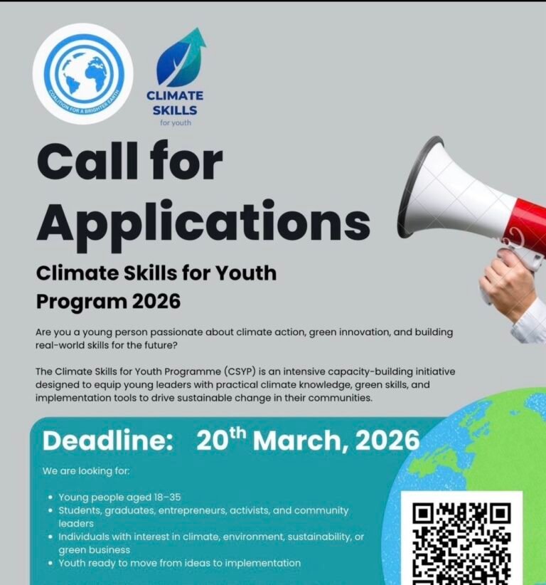 Call for Applications Climate Skills for Youth Programme 2026 CSYP