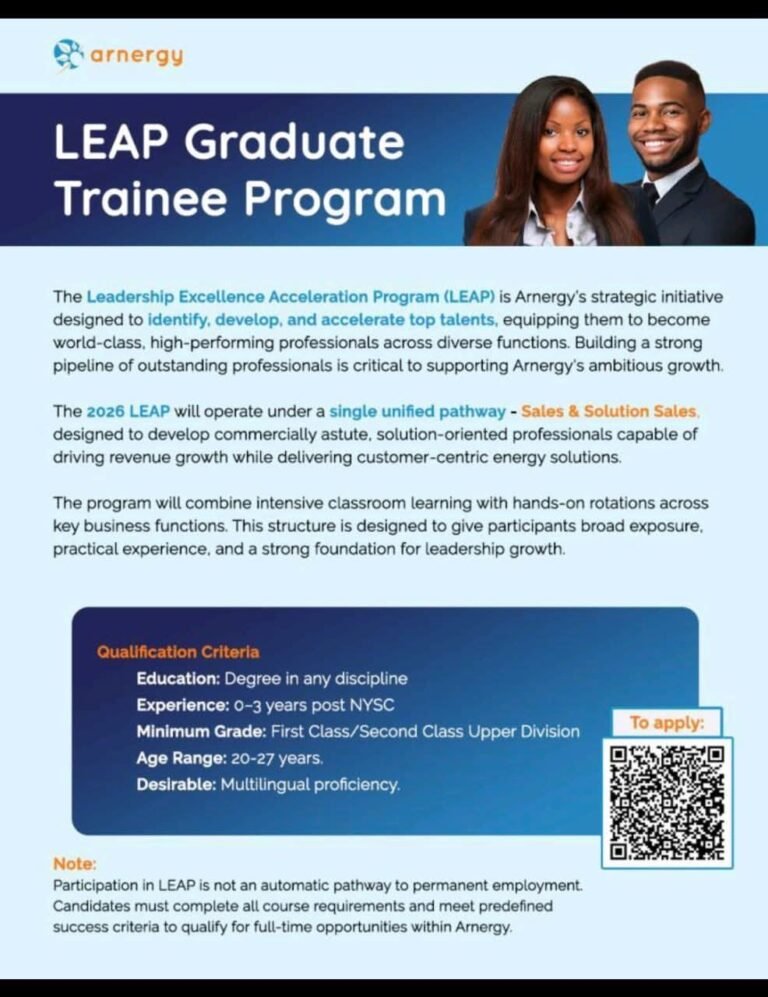 Leadership Excellence Acceleration Program (LEAP) — Arnergy  Graduate Trainee Programme