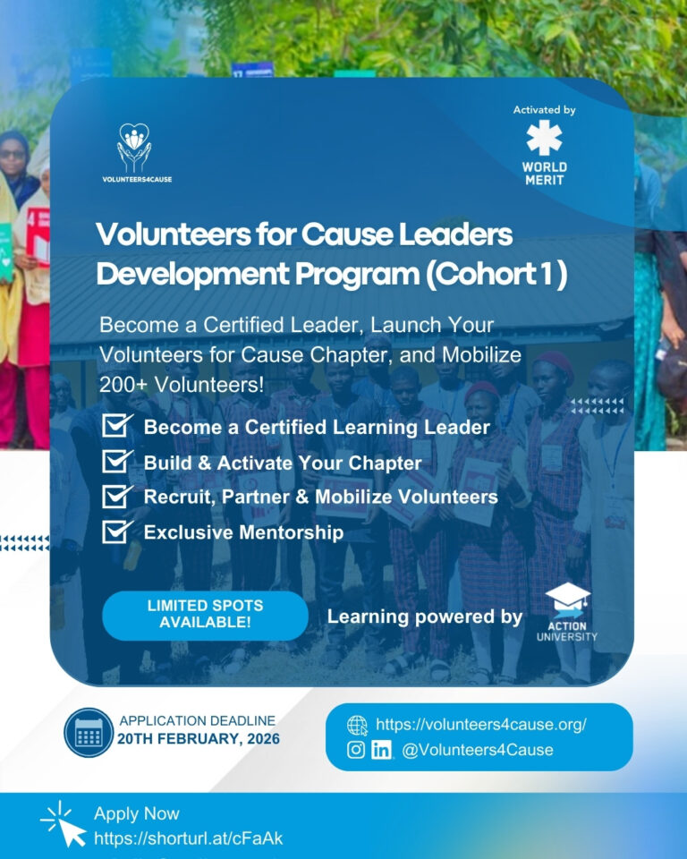 Apply to the Volunteers for Cause Leaders Development Program (Cohort 1)