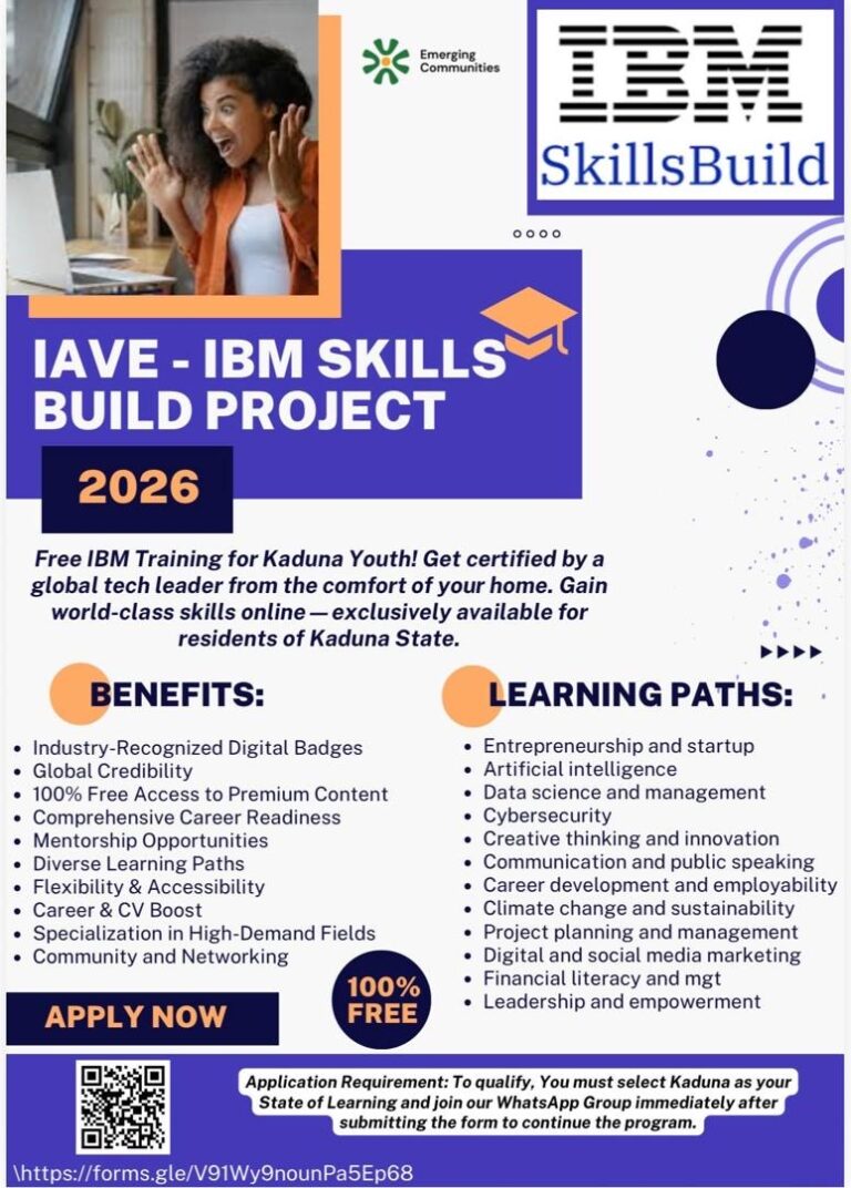 IAVE‑IBM SkillsBuild Project — Free Digital Skills Training for Kaduna Youths
