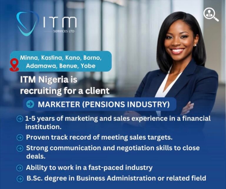 ITM Africa are recruiting Marketer (Pensions Industry)