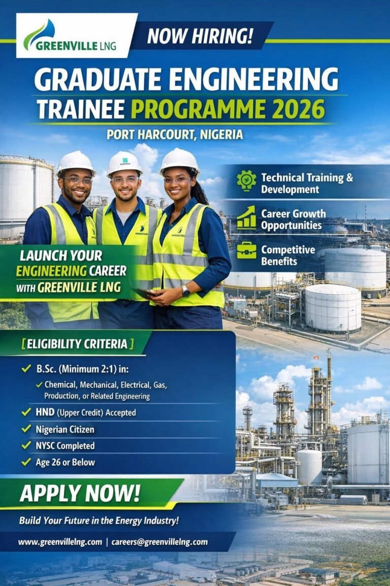 Greenville LNG Company Limited Graduate Engineering Trainee Programme 2026