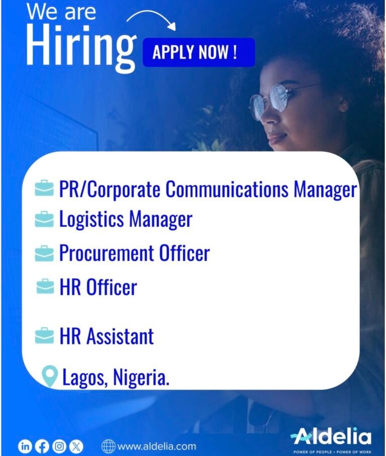 Aldelia — Recruitment Opportunities (Lagos, Nigeria)