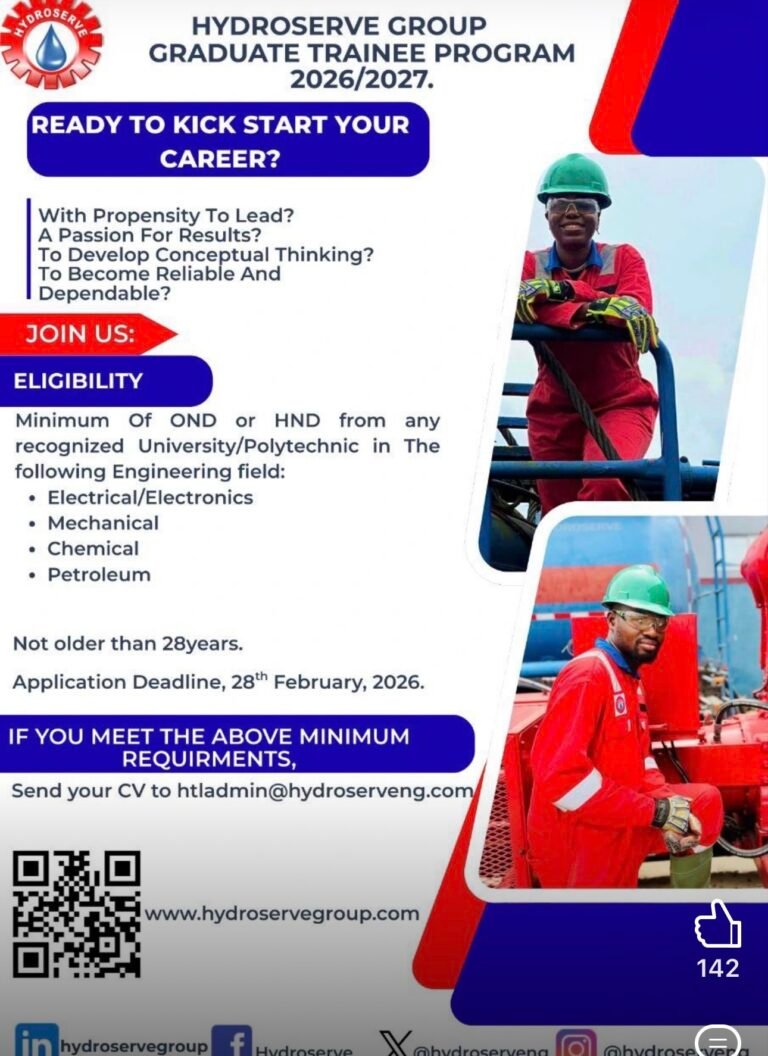 Hydroserve Graduate Trainee Program 2026/2027