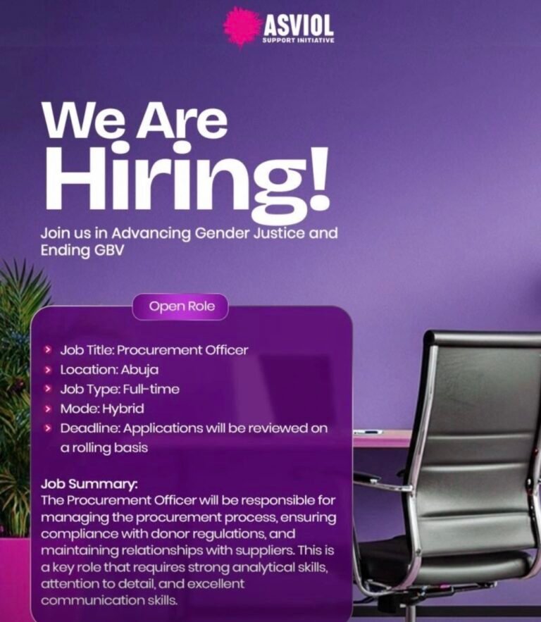 Vacancies at ASVIOL Support Initiative