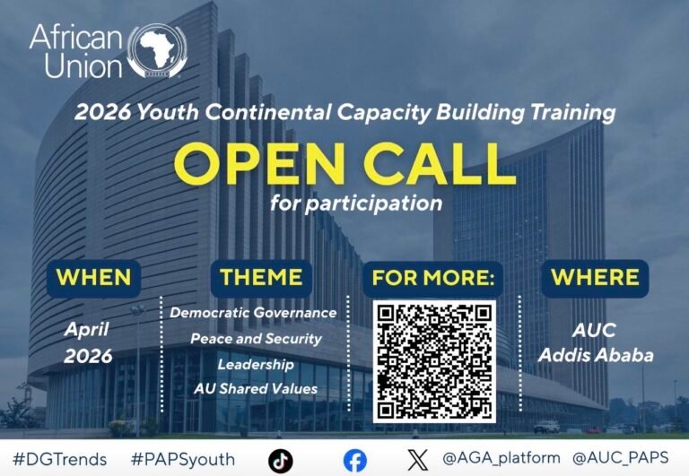 Open Call for Applications: African Union Continental Capacity Building Training Programme for Youth (Fully Funded)