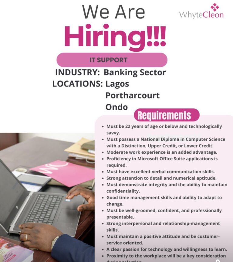 Vacancies for IT Support Officers