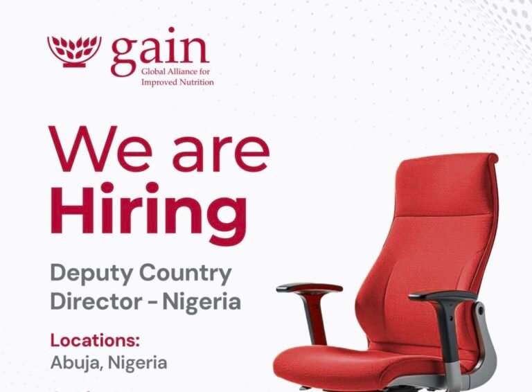 Vacancy at Global Alliance for Improved Nutrition (GAIN)