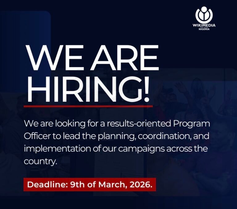 Vacancies at Wikimedia Nigeria