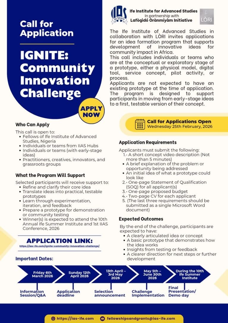 Call for Applications: IGNITE Community Innovation Challenge