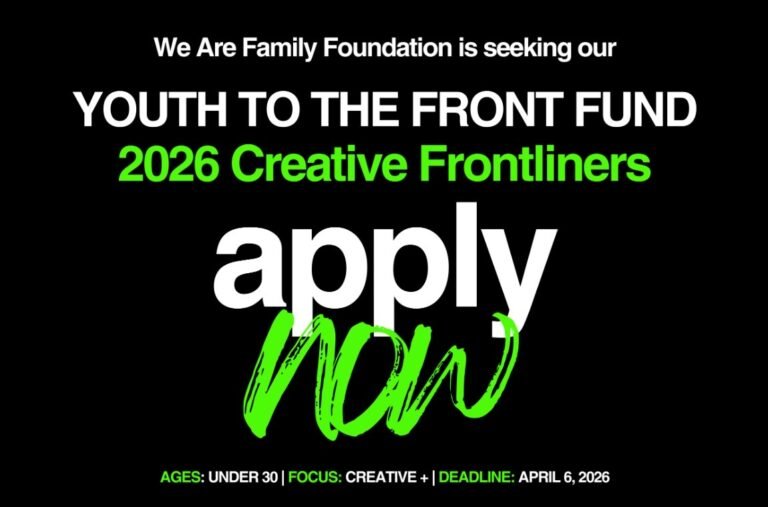 Apply to the Youth to the Front Fund 2026 – Creative Frontliners grants