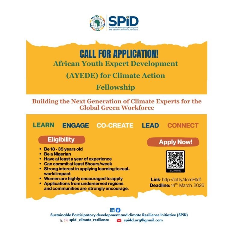 Apply to the AYEDE Climate Action Fellowship