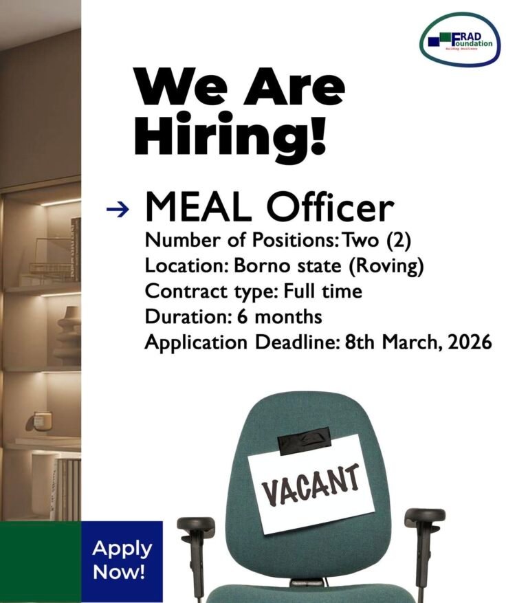 Vacancies with FRAD Foundation in Borno