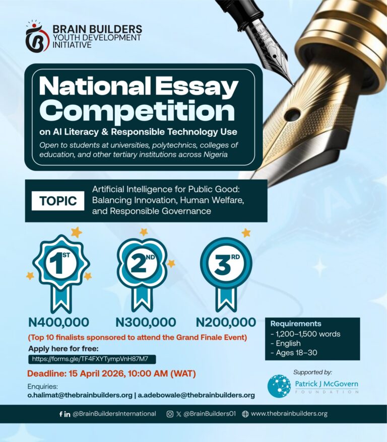 Brain Builders Youth Development Initiative – National Essay Competition