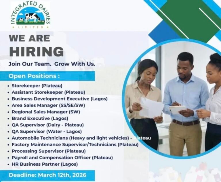 Recruitment at Integrated Dairies Limited