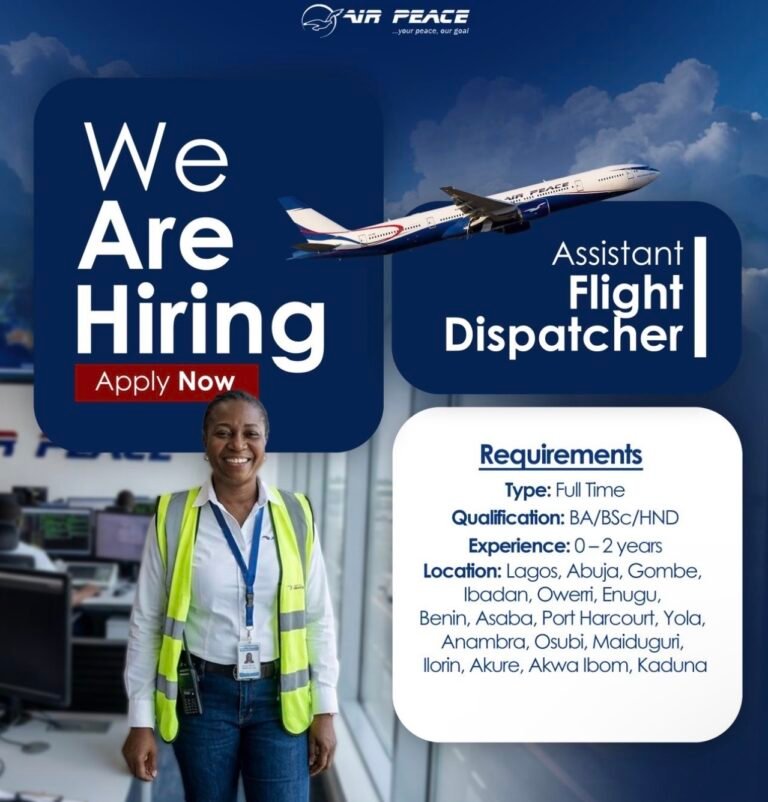 Assistant Flight Dispatcher Recruitment — Air Peace