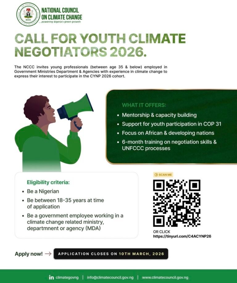 Invitation to Apply – Climate Youth Negotiators Programme (CYNP) 2026