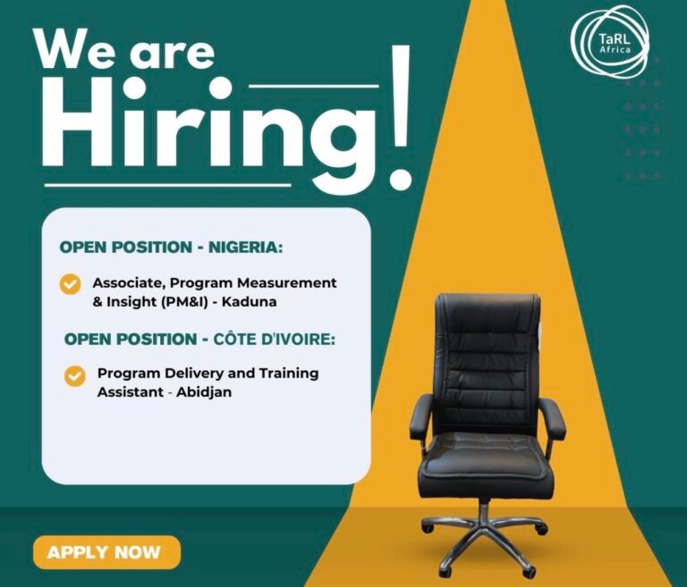 Vacancies at TARL Africa in Nigeria