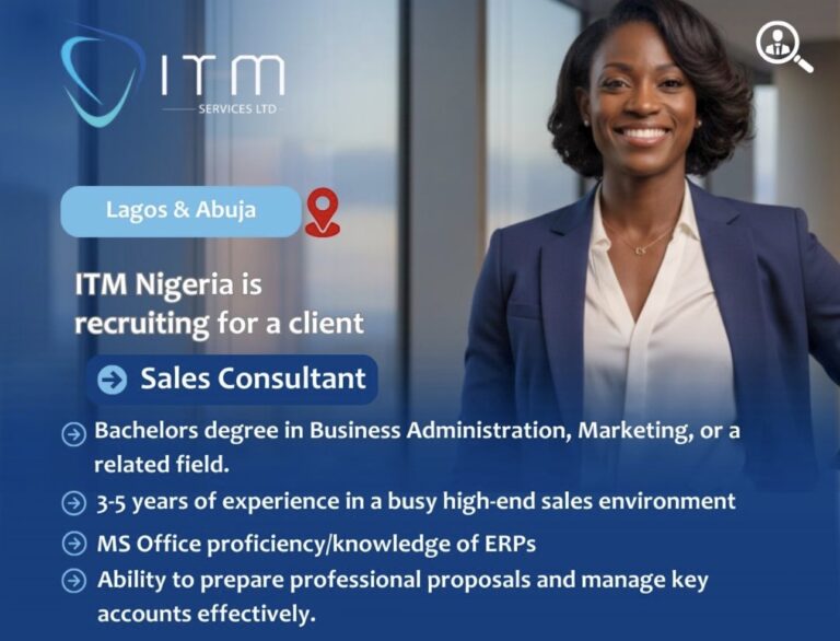 Job Opportunity – Sales Consultant at ITM Africa