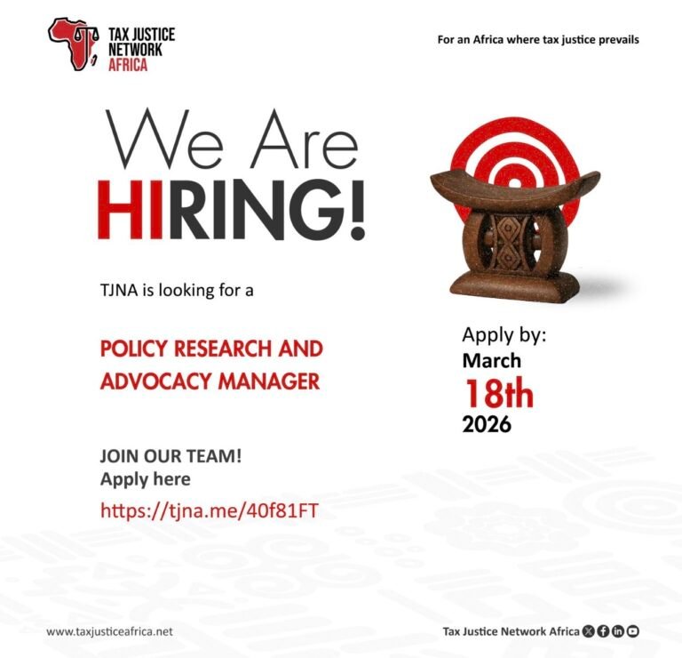 Vacancies at The Tax Justice Network Africa (TJNA)