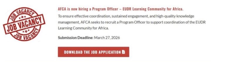 Vacancy for Program Officer – EUDR Learning Community (Africa)