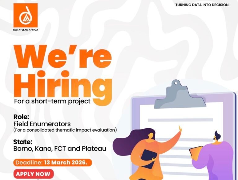 Job Opportunity: Data Lead Africa – Field Enumerators