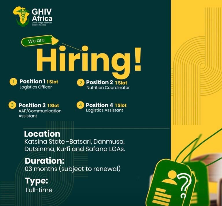 Global Village Healthcare Initiative for Africa (GHIV Africa) – Job Vacancies