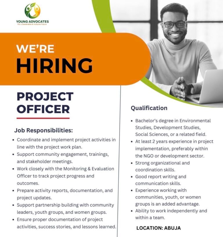 Jobs at Young Advocates for a Sustainable and Inclusive Future in Abuja