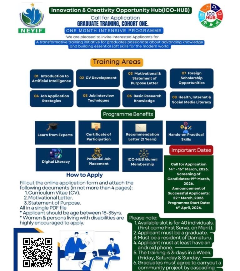 The North East Youth Initiative For Development (NEYIF) Graduate trainee programme