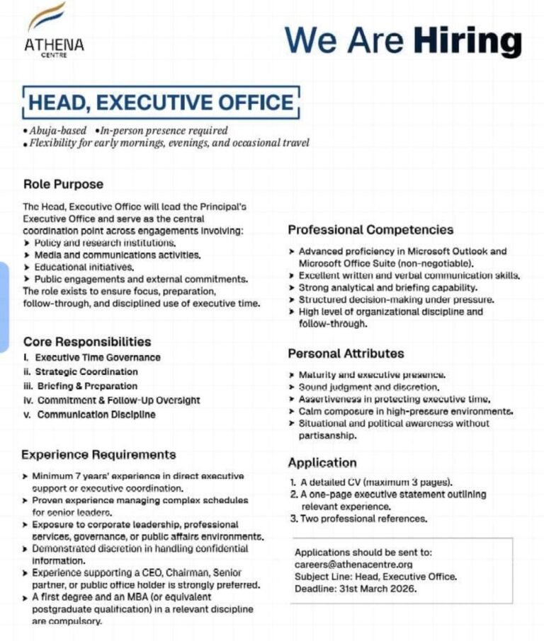 Jobs at the Athena Centre