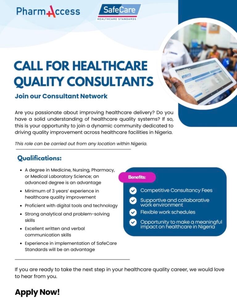 Healthcare Quality Consultant – Nigeria (Flexible Location)