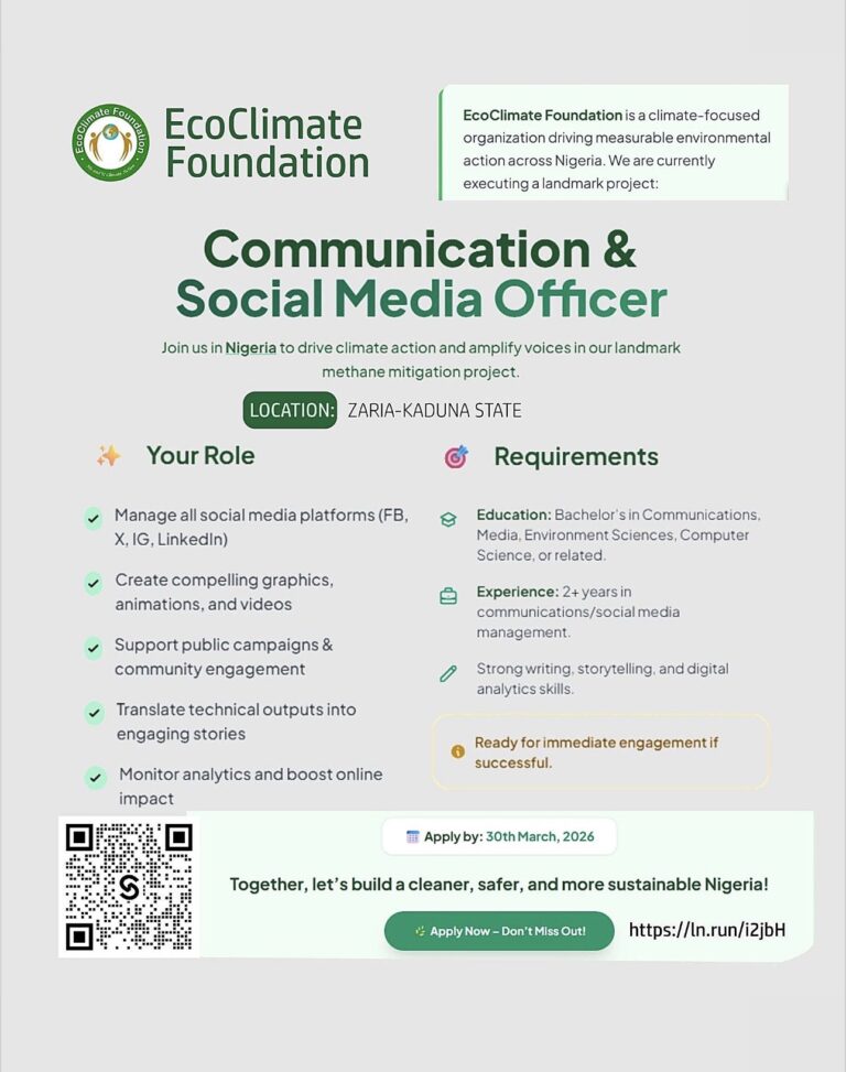 Jobs for Communication and Social Media Officer