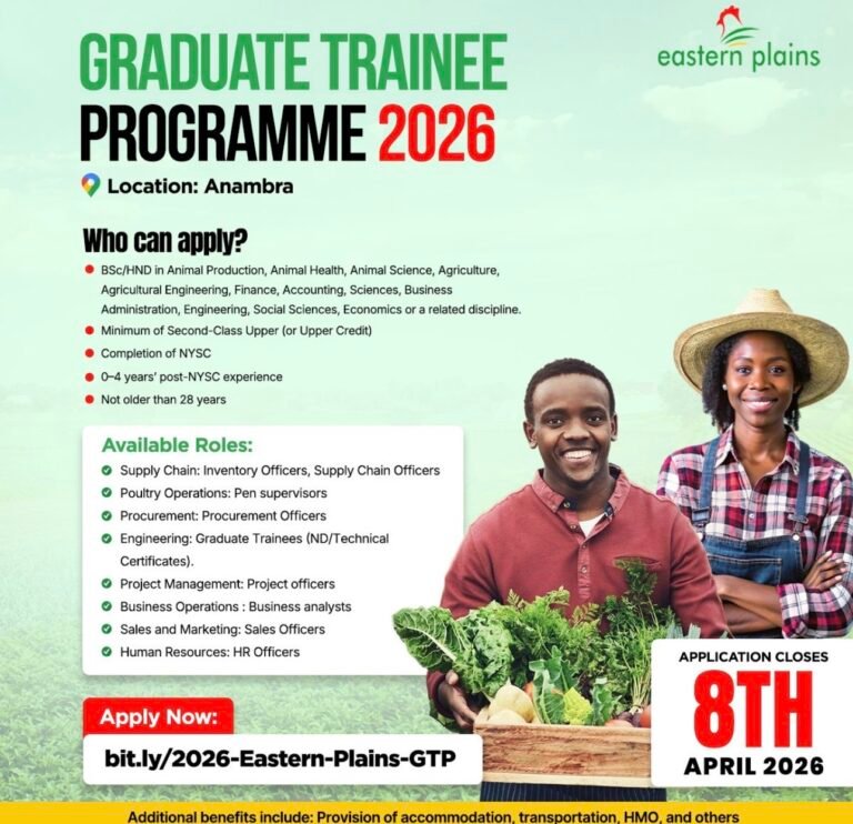 Eastern Plains Integrated Farms Ltd Graduate Trainee program
