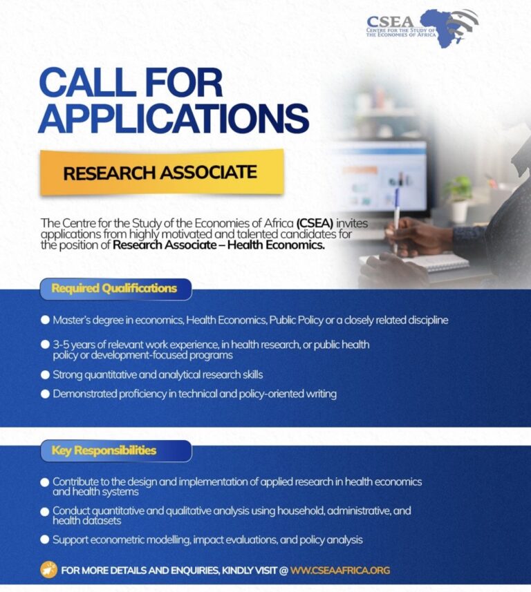 Jobs at The Centre for the Study of the Economies of Africa