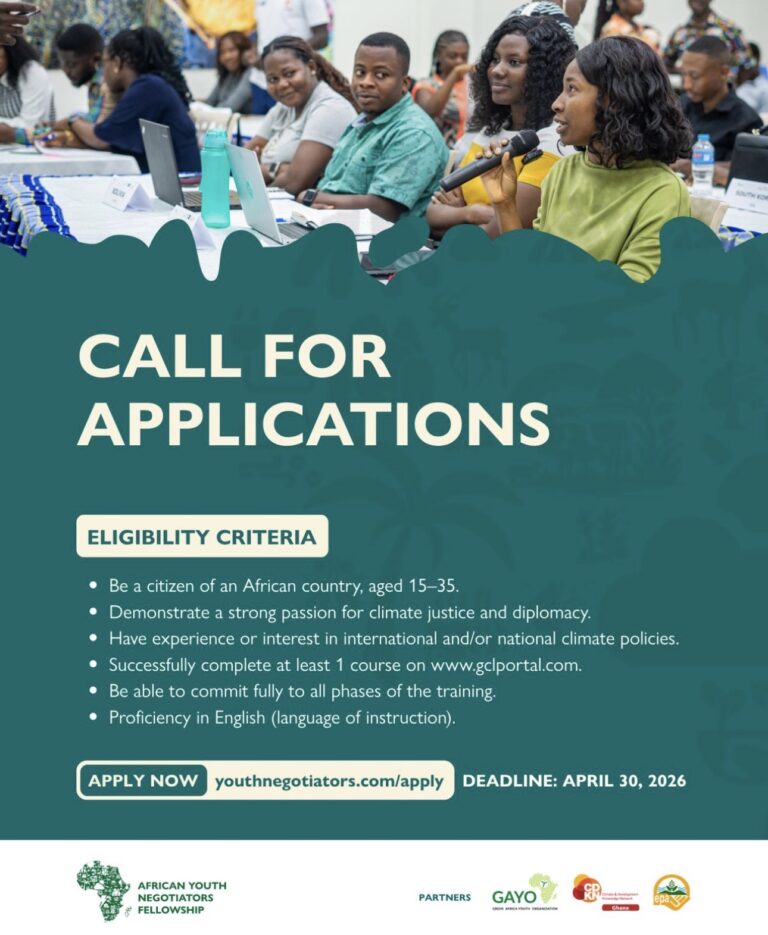 Call for Applications African Youth Negotiators Fellowship Cohort 5