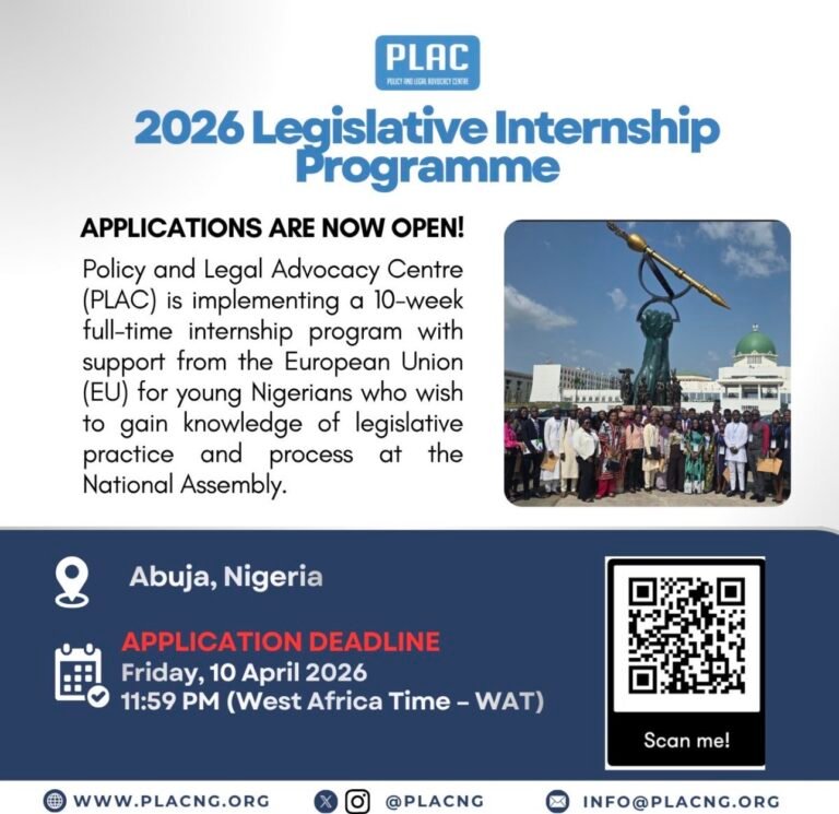 PLAC 2026 Legislative Internship Opportunity