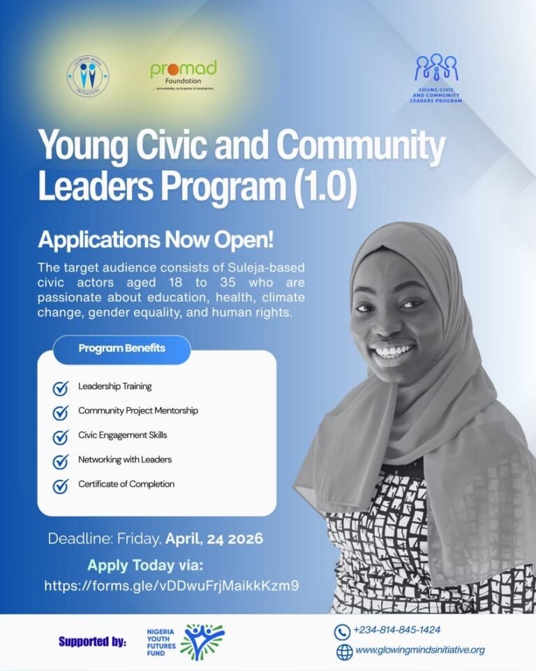 Apply to the Glowing Minds Initiatives in Partnership with Promad Foundation Fellowship