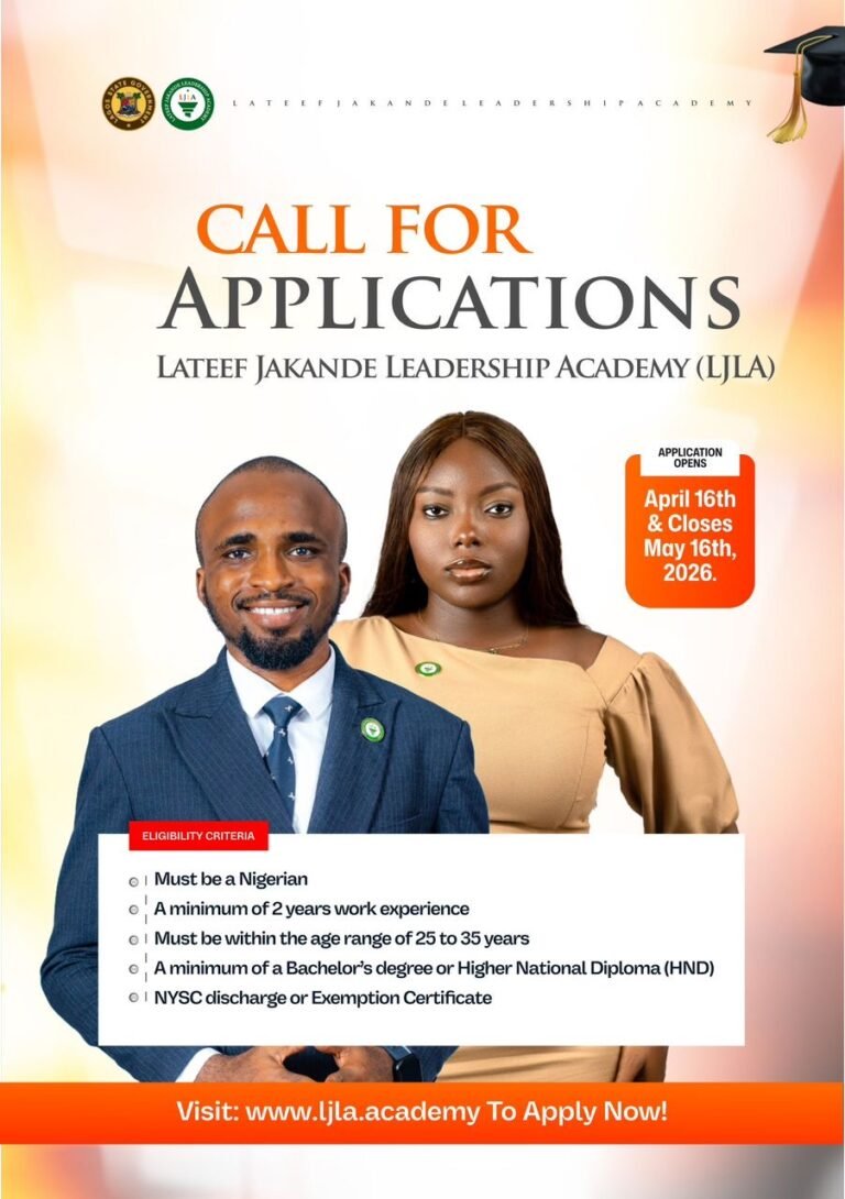 Apply to the 2026/2027 Fellowship Programme of the Lateef Jakande Leadership Academy