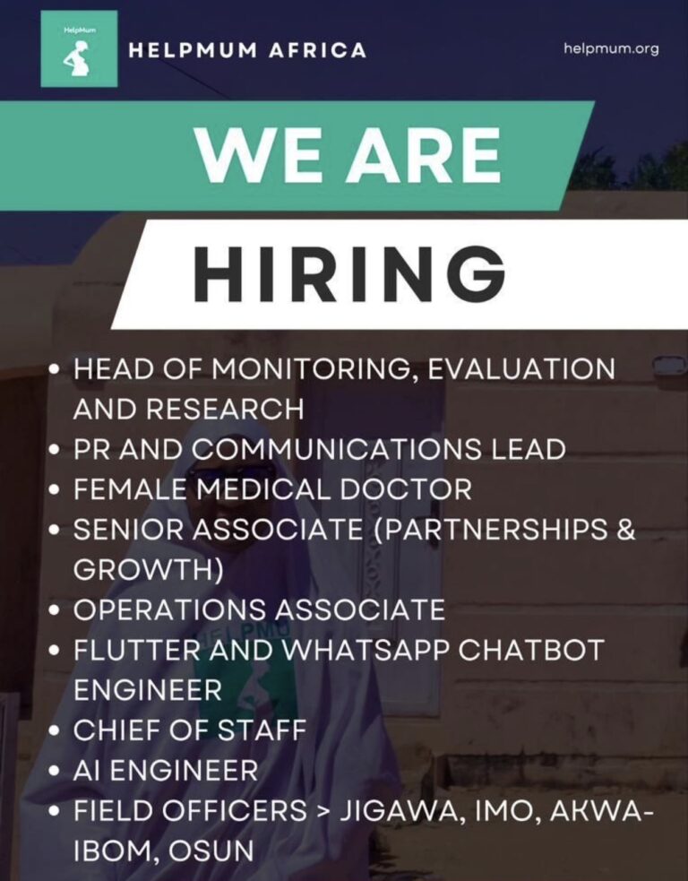 Vacancies at HelpMum Africa