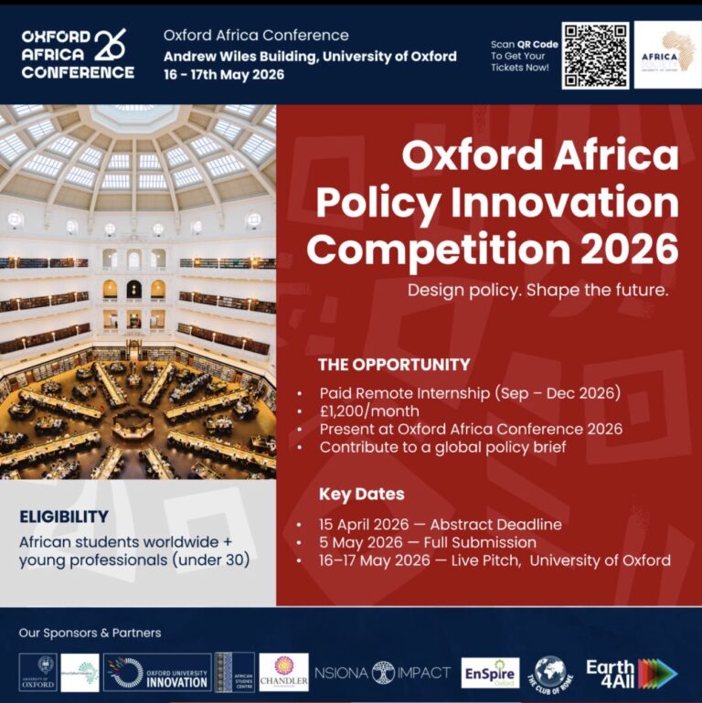 Oxford Africa Policy Innovation Competition 2026