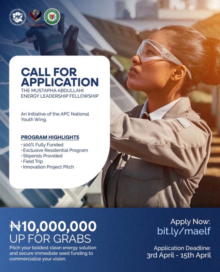 Apply to the fully funded Mustapha Abdullahi Energy Leadership Fellowship