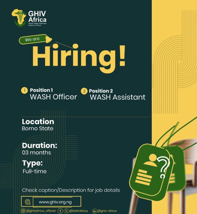 WASH assistant at GHIV Africa